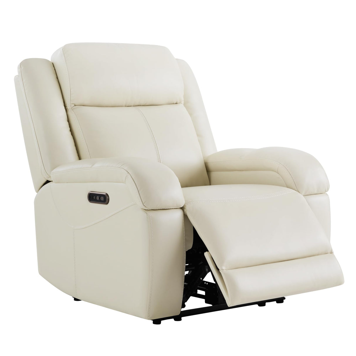 Watson & Whitely Genuine Leather Power Recliner Chairs for Adults, Wall Hugger RV Recliner with Power Headrest & Charging Ports, Electric Recliner Sofa Chair for Living Room, Cream Watson & Whitely