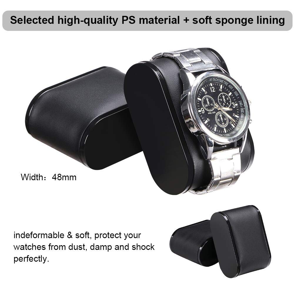 BEWISHOME Wooden Watch Box for Men - Luxury Watch Case, Real Glass Top, Smooth Faux Leather Interior, 6 Slot Watch Organizer,Brown SSH06Y BEWISHOME