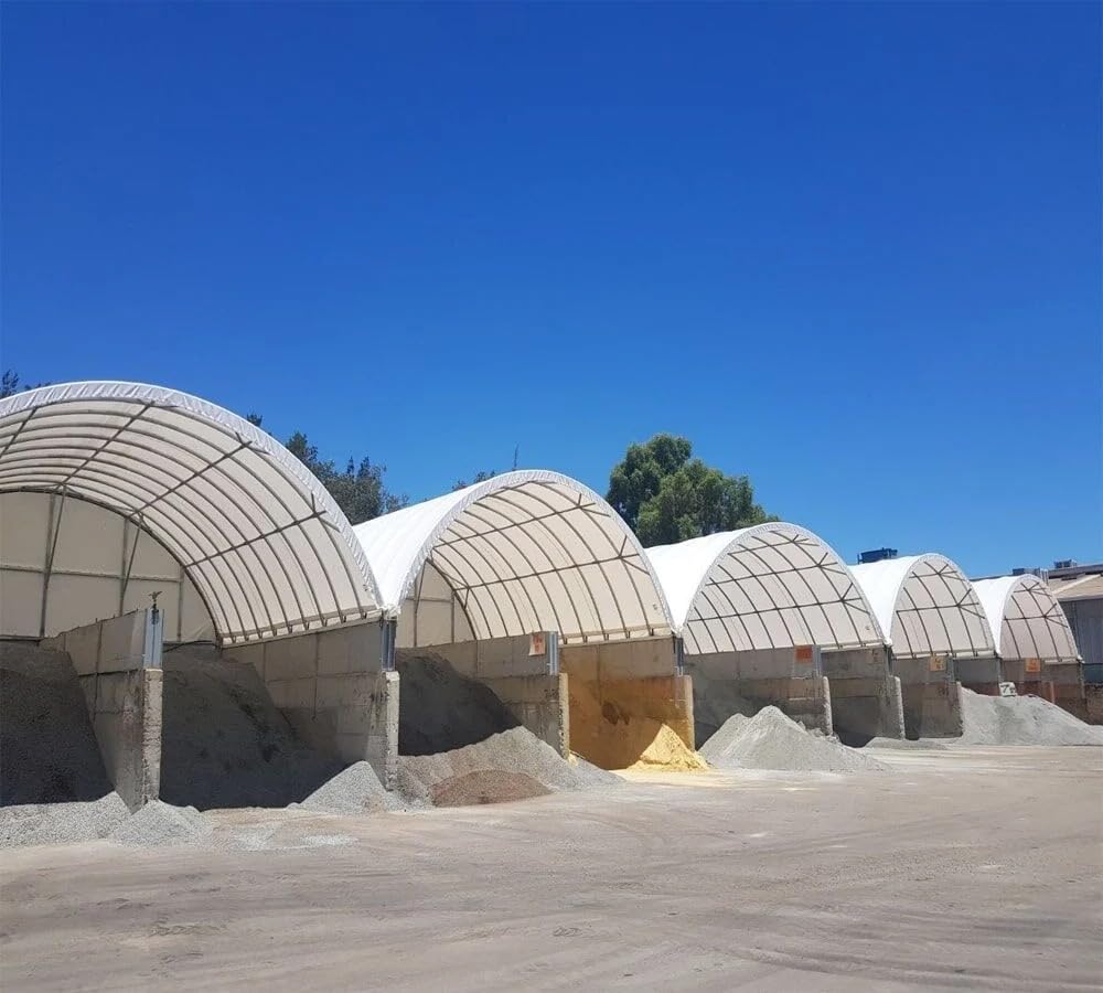 Mytee Products Shipping Container Canopy Shelter Kit - 40'(L) x 20'(W) 21 Oz PVC White Cover Storage Container Roof and Front Wall w/Doors and Back End Wall - Snow, UV and Weather-Resistant Mytee Products