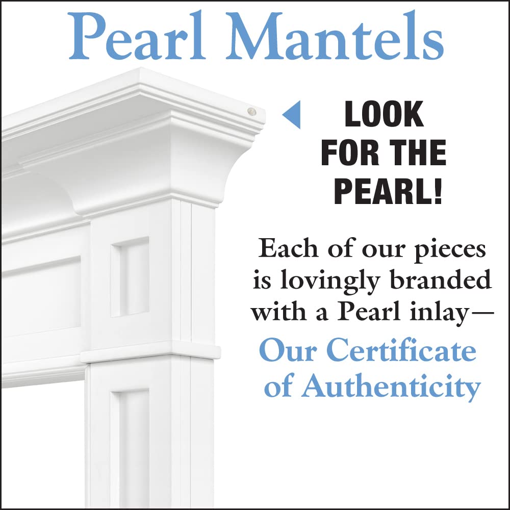 Pearl Mantels ARYB48515 Furniture for Your Fireplace, Premium Grade A MDF Mantel Surround, Crisp White Paint, Interior Opening 48" W x 42" H Pearl Mantels