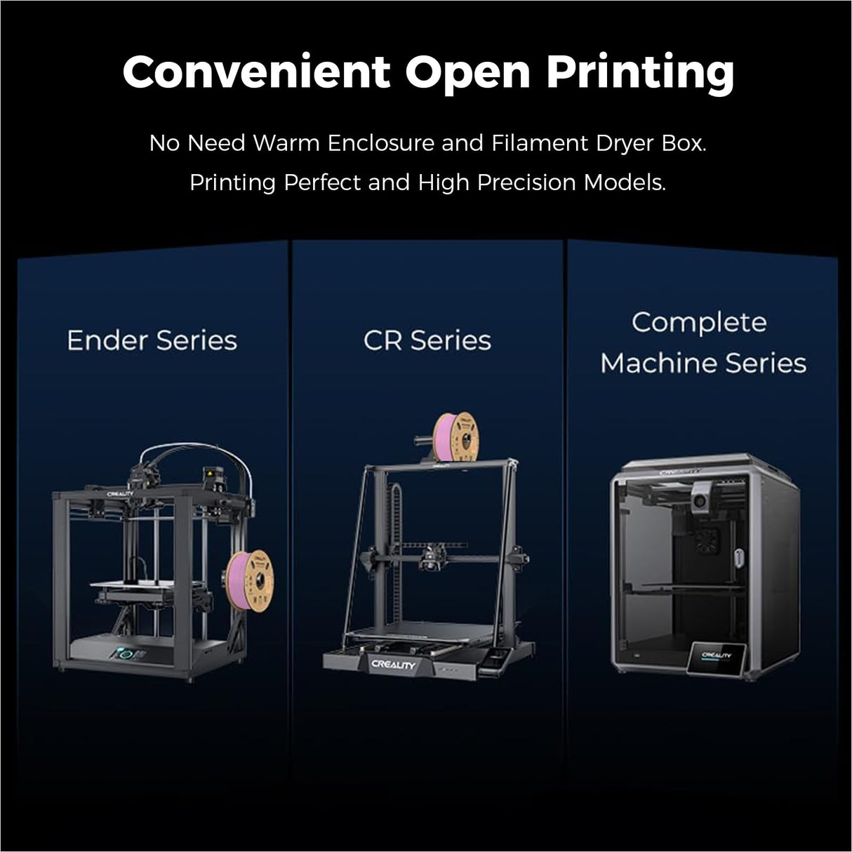 Creality Hyper ABS Filament, Official 3D Printer Filament ABS 1.75mm for High-Speed Printing Convenient Open Printing Material, 1kg(2.2lbs) Spool Fit Most 3D Printer (Pink) Creality