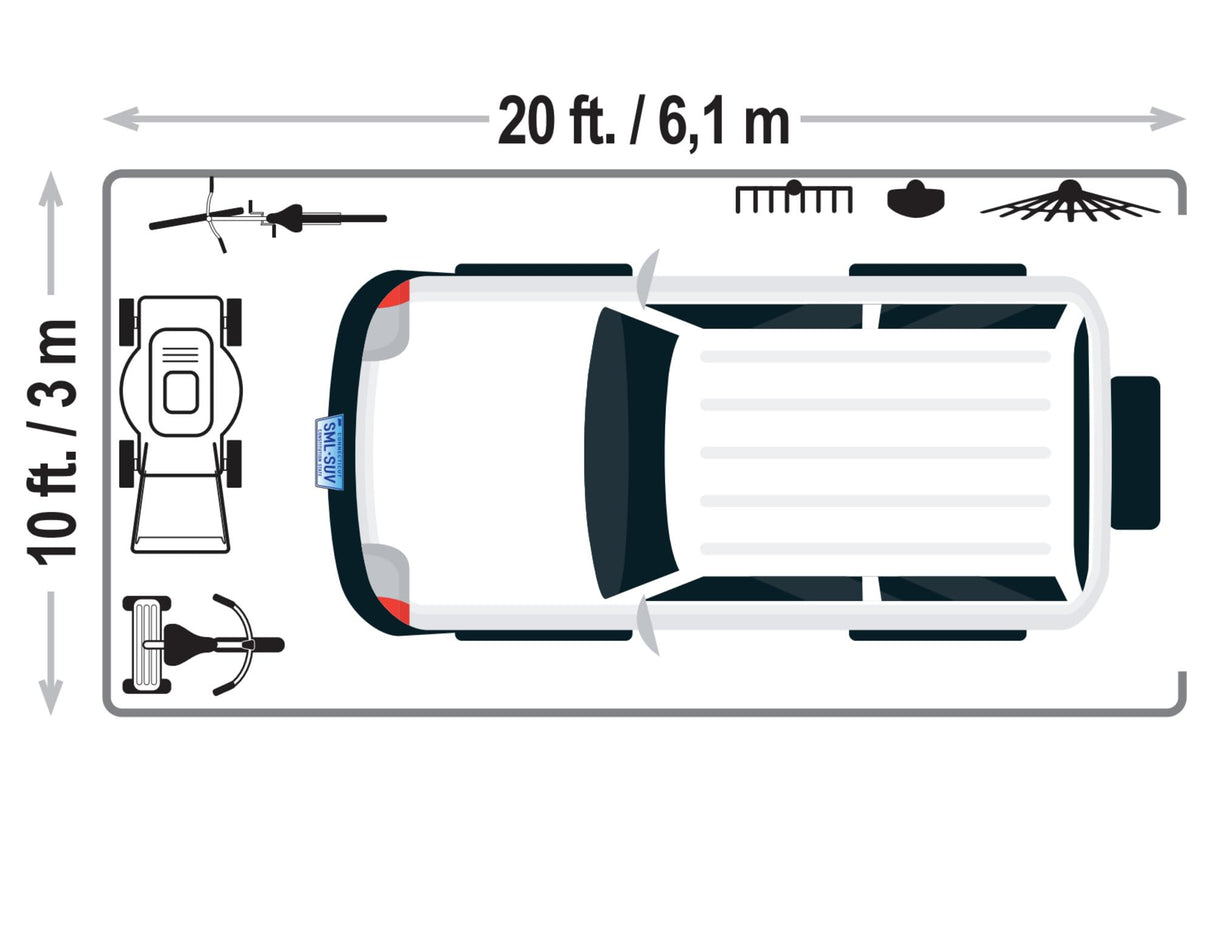ShelterLogic 10' x 20' x 8' Peak Style Roof Instant Garage Carport Car Canopy with Steel Frame and Waterproof UV-Treated Cover, Sandstone ShelterLogic