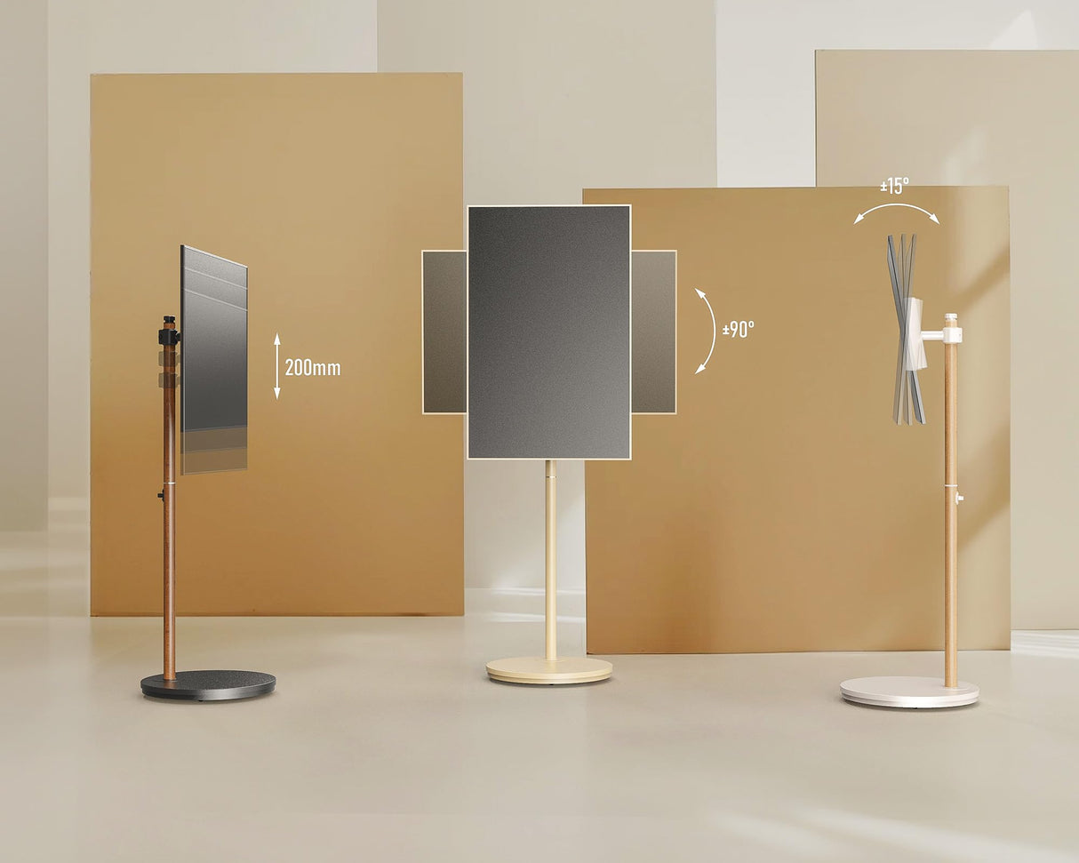 FITUEYES Design Rolling TV Stand for 24-48 inch TVs, Landscape to Portrait Rotating Mobile TV Stand on Wheels and Brake-knob, Portable TV Cart for Living Room Dormitory Outdoor, Master Series FITUEYES