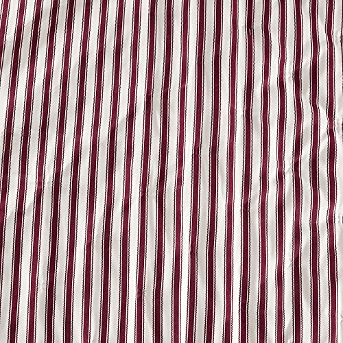 CHIXIN Ticking Stripe Ruffle Skirt Bedspread Queen Size - 30" Long Drop, Shabby Chic Style, Lightweight Bedding Cover, 3 Piece Set, Burgundy Red CHIXIN