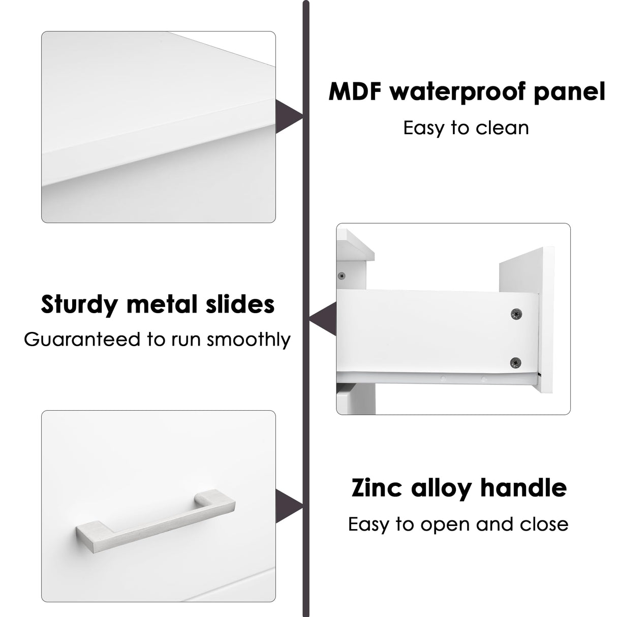 TTVIEW 5 Drawer Dresser Chest, Freestanding Dresser Storage Tower with Metal Handles, White Storage Cabinet for Living Room, Kitchen, Entryway, White… TTVIEW