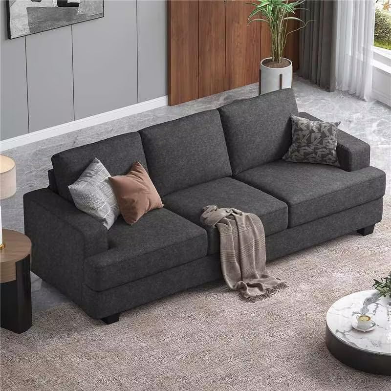 COPIAE 89 Inch Sofa with Extra Deep Seats Oversize, 3 Seater Sofa for Living Room,Modern Couch and Sofa, Comfy Armrests and Seats and Backrests, Easy Installation, Grey COPIAE