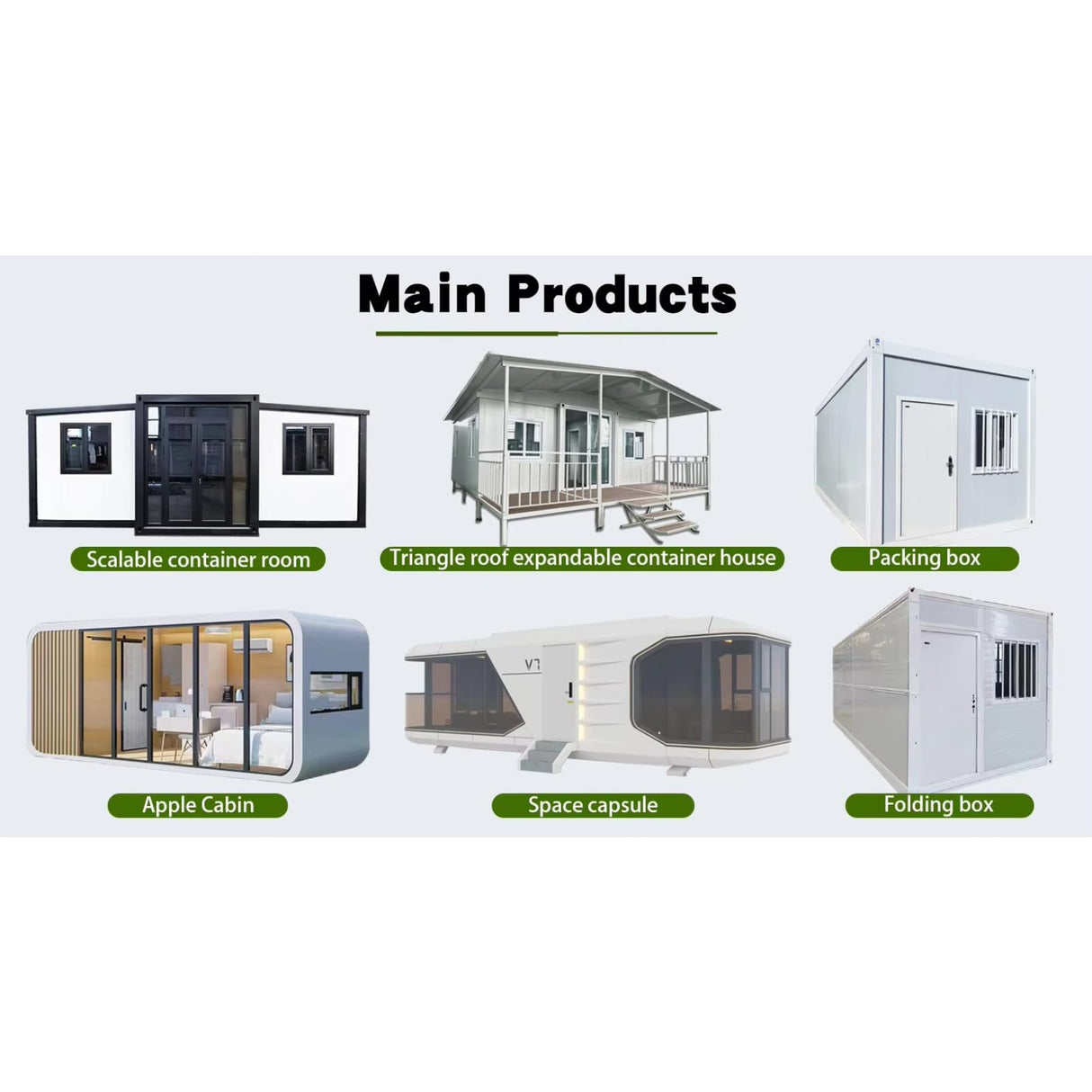 Container House Prefab Tiny Home for Sale with 2 Bedrooms, Bathroom and Kitchen, Modular Foldable Tiny House to Live in for Adults, Mobile Home, Expandable Prefabricated Homes for Living Generic