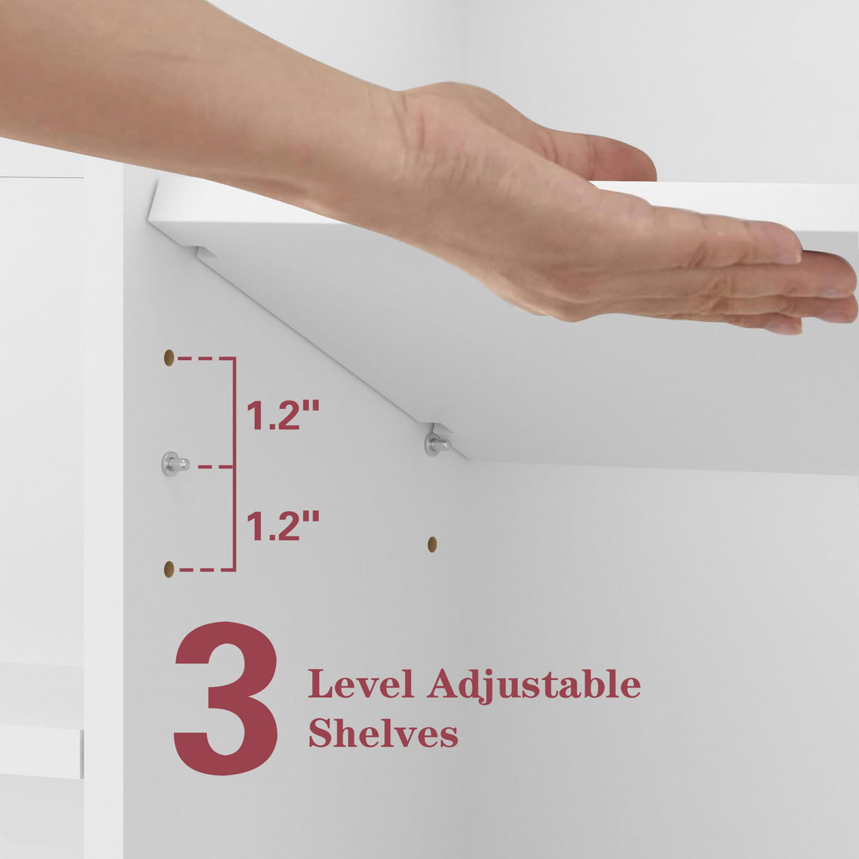 VECELO Bathroom Wall Cabinet with Mirror, Wall Mounted Medicine Cabinets with Door and 3 Open Shelves, Adjustable Shelf, 16.8 x 22.5 x 7.2 Inches, White VECELO