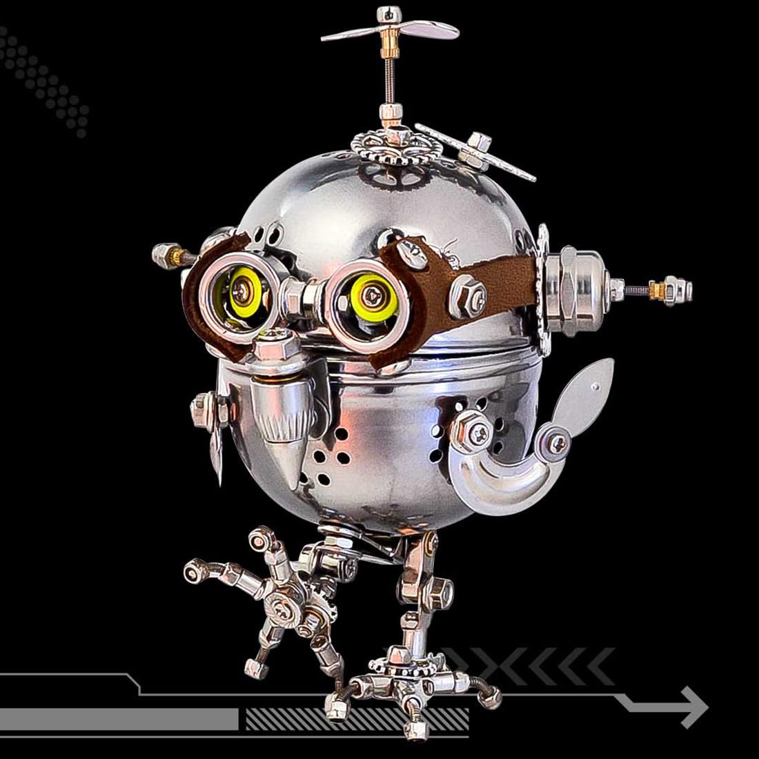 3D Metal Puzzle for Adults Mechanical Owl Egg 3D Model Kit, Steampunk Puzzle DIY Assembly, Fun and Creative for Birthday, Home Decoration, and Collectors (110+ PCS) HeyCubex