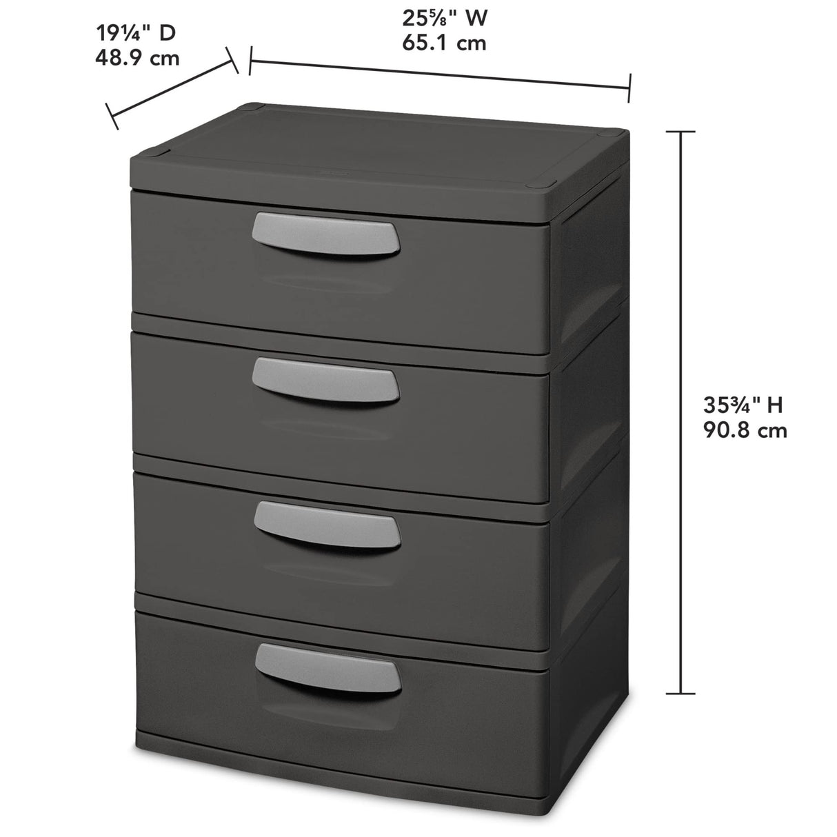 4 Drawer Unit Plastic (Color : Flat Gray) SZXL