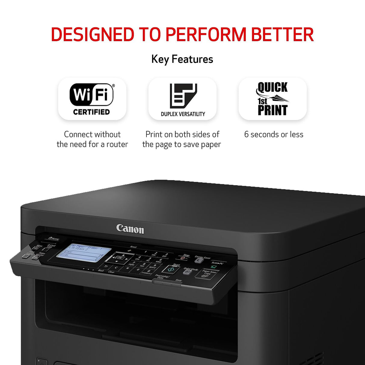 Canon imageCLASS MF262dw II - Wireless Monochrome Laser Printer with Print, Copy and Scan, Black Canon