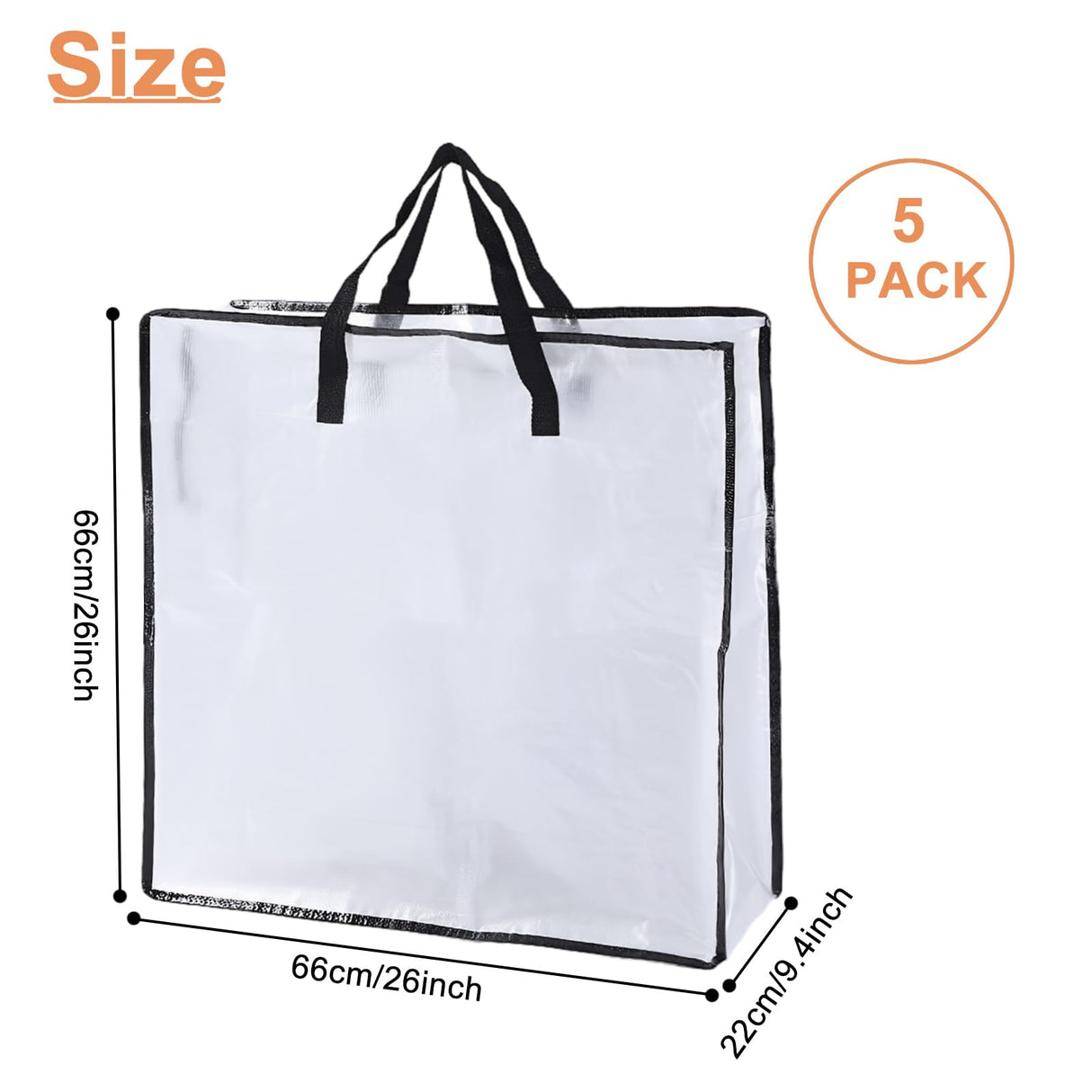 LDXDRU 5 Pack Wreath Storage Container, 26" Christmas Wreath Storage Bag, Clear Plastic Wreath Bags with Sturdy Handles for Holiday Wreaths Storage, Bed Sheet & Blanket LDXDRU