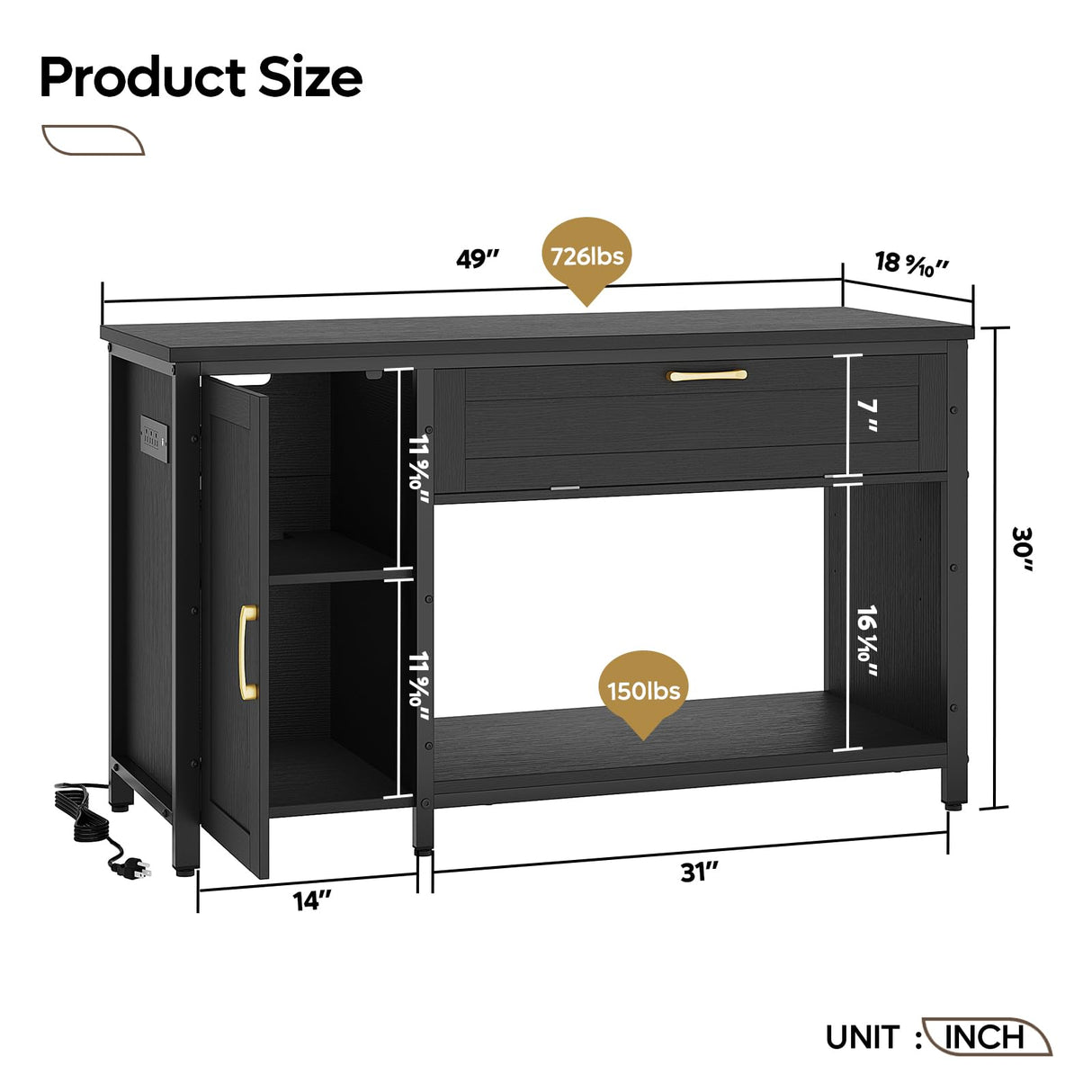 Bestier 55-75 Gallon Fish Tank Stand with Power Outlet & LED Light, 49"x19" Heavy-Duty Metal Aquarium Stand with Cabinet & Drawer for Accessories Storage, Suit for Reptile/Turtle Terrarium Bestier