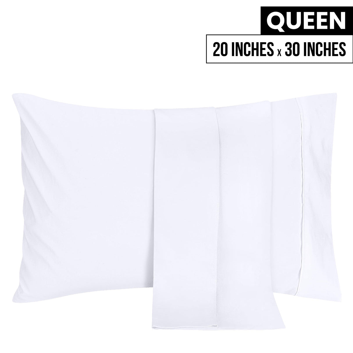 Utopia Bedding Queen Pillow Cases - 2 Pack - Envelope Closure - Soft Brushed Microfiber Fabric - Shrinkage and Fade Resistant Pillow Covers 20 X 30 Inches (Queen, White) Utopia Bedding