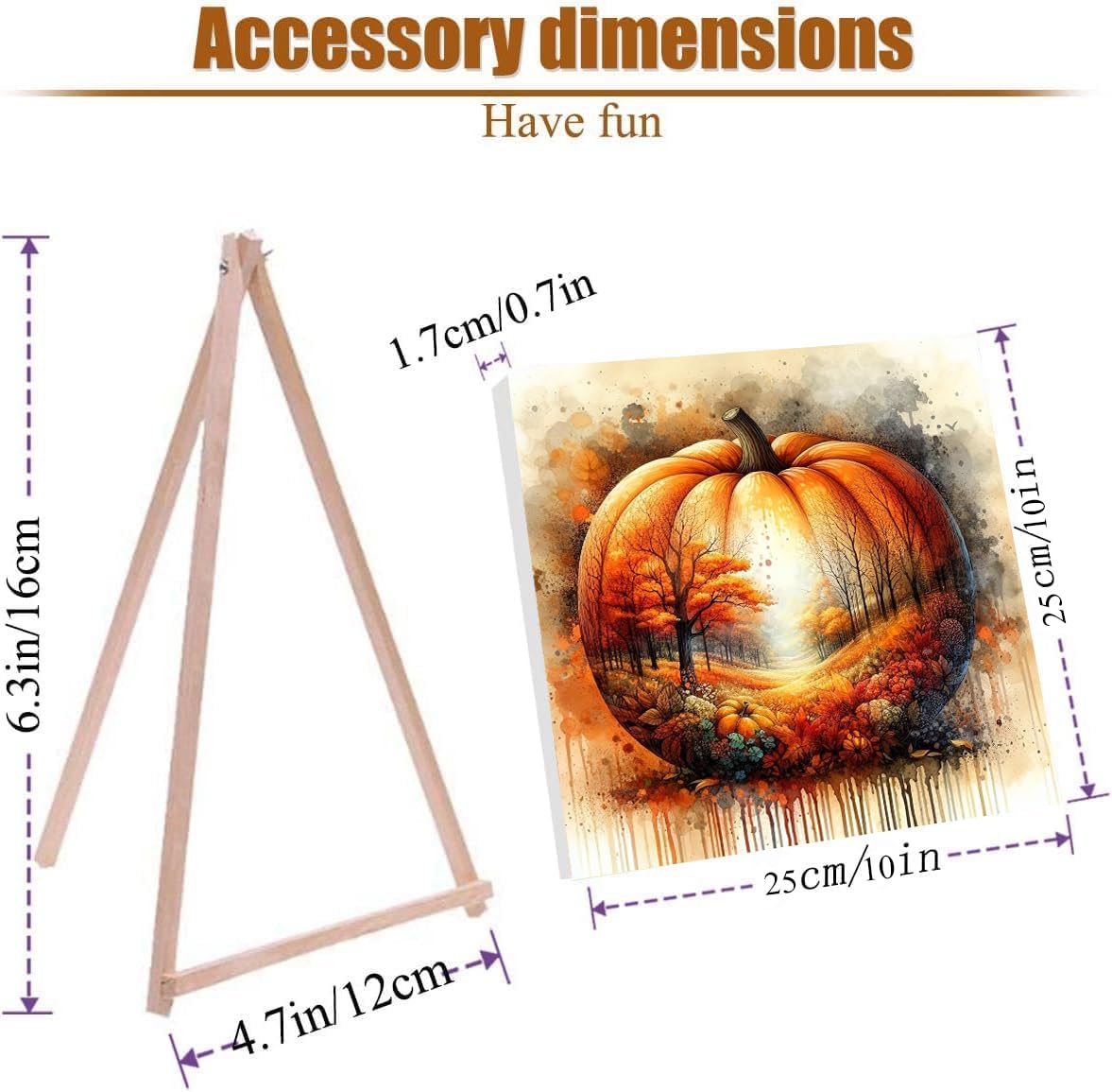 VIGEGU 4 Pack Thanksgiving Paint by Numbers Kit for Adults with Framed,Fall Pumpkin Paint by Number with Wooden Easel DIY Autumn Scarecrow Truck Adult Paint by Number Kits for Wall Decor 10x10in VIGEGU