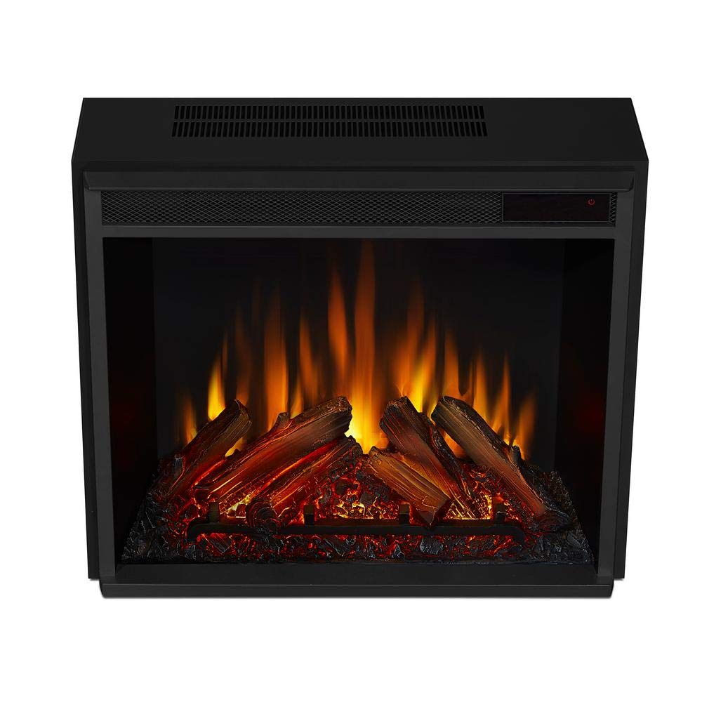 Real Flame Replaceable Electric Fireplace Heater Insert, Multi Flame Colors, Multi Brightness Levels, Adjustable Thermostat, Timer, Over Heat Protection, Automatic Safety Shut Off, Remote Control Real Flame