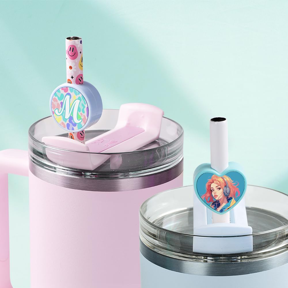 PYD Life 30 Pack Round 1" Sublimation Aluminum Sheets Blanks for Silicone Straw Topper PYD Life