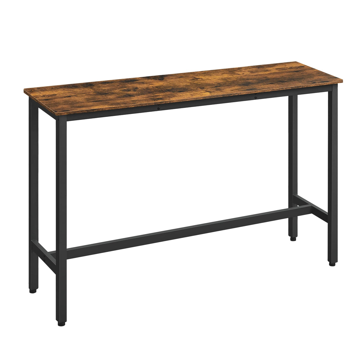 VASAGLE Bar Table, Narrow Long Bar Table, Kitchen Dining Table, High Pub Table, Sturdy Metal Frame, Industrial Design, 15.7 x 55.1 x 35.4 Inches, Rustic Brown and Ink Black ULBT140B01 VASAGLE