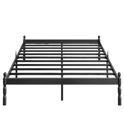 ZIYOO 14 inch King Size Metal Platform Bed Frame with Vintage Style, Mattress Slide Stopper, 1500LBS Heavy Duty Steel Slats, No Box Spring Needed, Noise-Free, Under Bed Storage Space