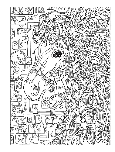 Creative Haven Dream Horses Coloring Book: Relax & Find Your True Colors (Adult Coloring Books: Animals) Dover Publications