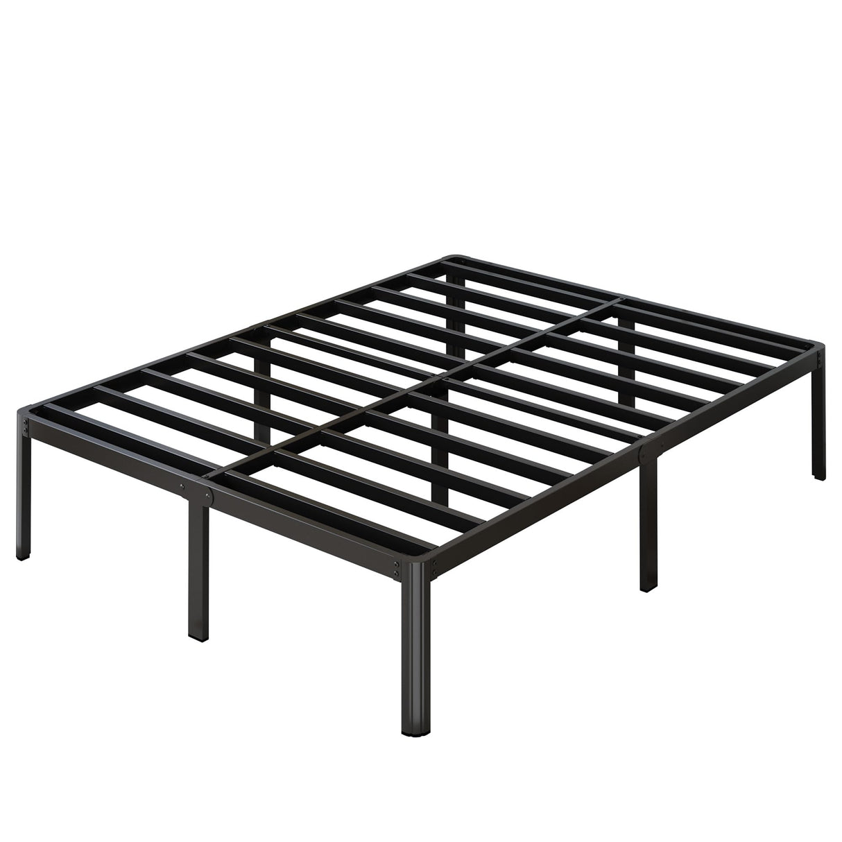 Yicensen 14 Inch Queen Bed Frame Heavy Duty Rounded Corner Legs Platform Bed Frame Queen Size, Easy Assembly, Noise Free, No Box Spring Needed, Black. Yicensen