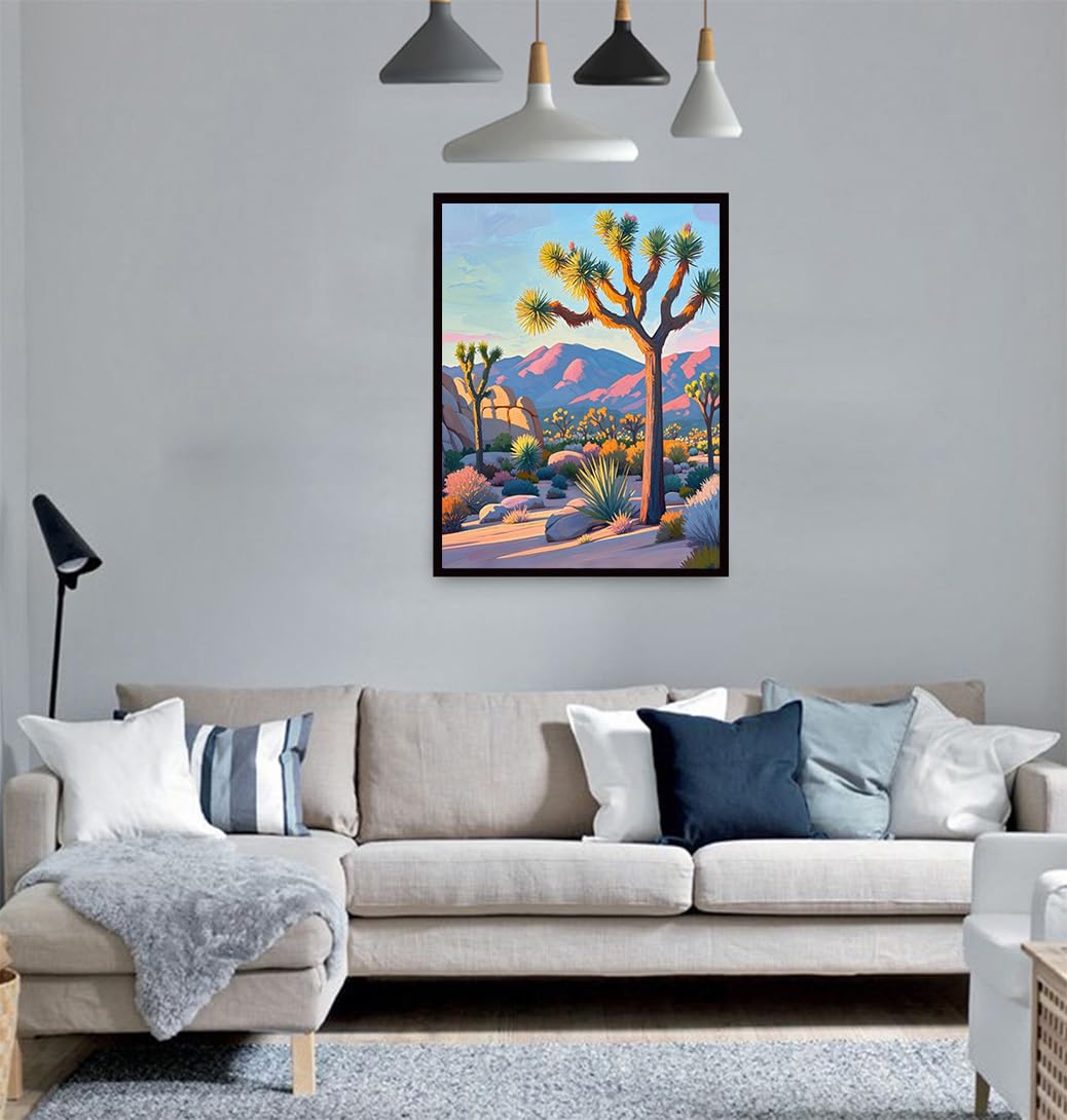 ACIOPPL Sight Paint by Numbers for Adults Beginner National Park DIY Acrylic Painting Kit Landscape Oil Painting by Number Kit Scenery Drawing Canvas Set for Home Wall Decor Joshua Tree National Park Generic