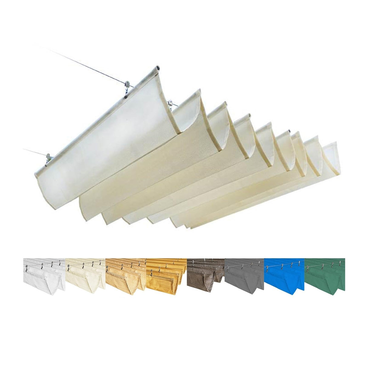 LXBAMKEA Retractable Wave Shade Sails, Telescopic Canopy Pergola Cover with Mounting Kit, Sun Protection Anti-UV Roof Awning, Outdoor Garden Patio Backyard Decoration Top Cover LXBAMKEA