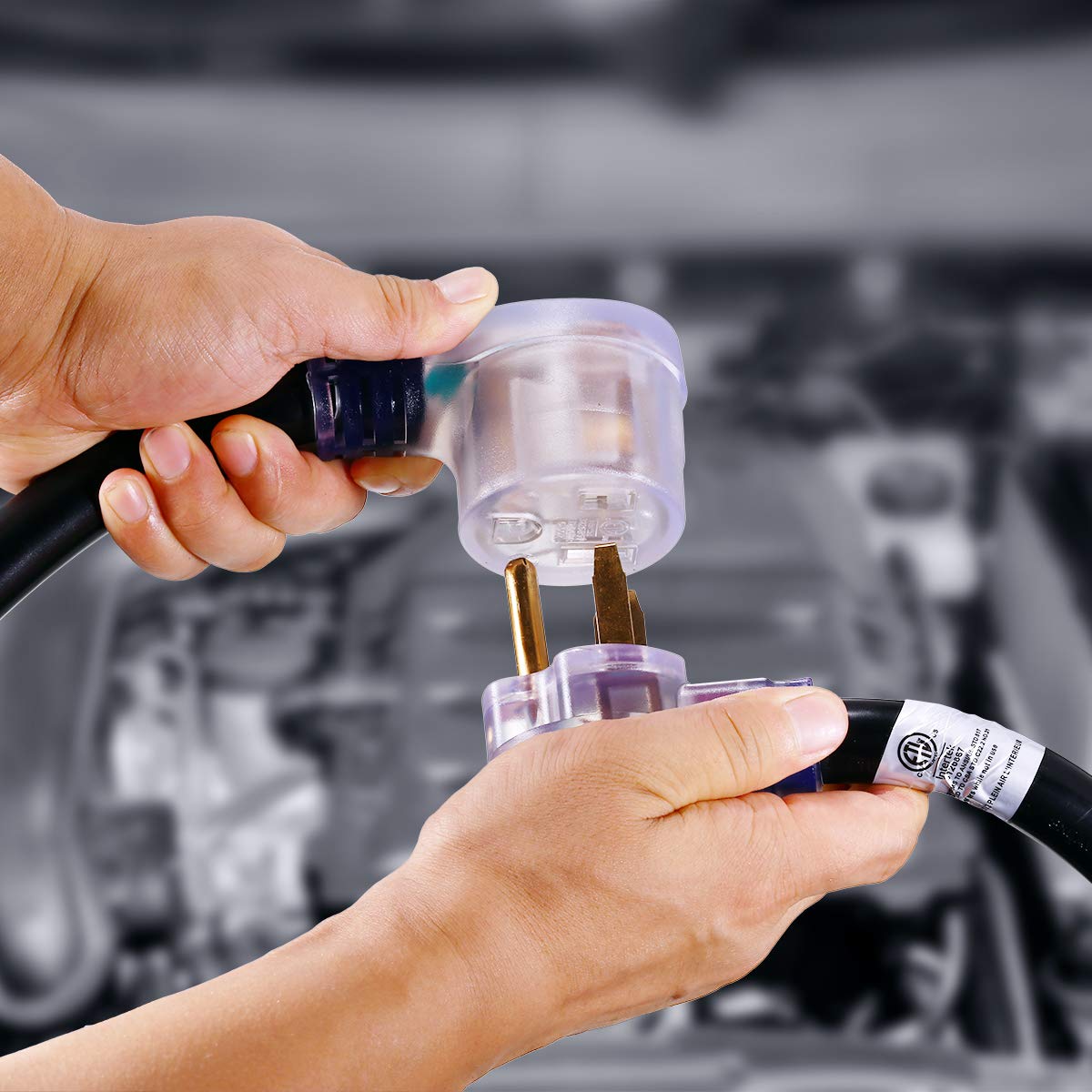 Miady 25ft 50AMP Welder Extension Cord, 8 Gauge Heavy Duty Industrial NEMA 6-50 Welding Machine Cord with Lighted End, ETL Approved Miady