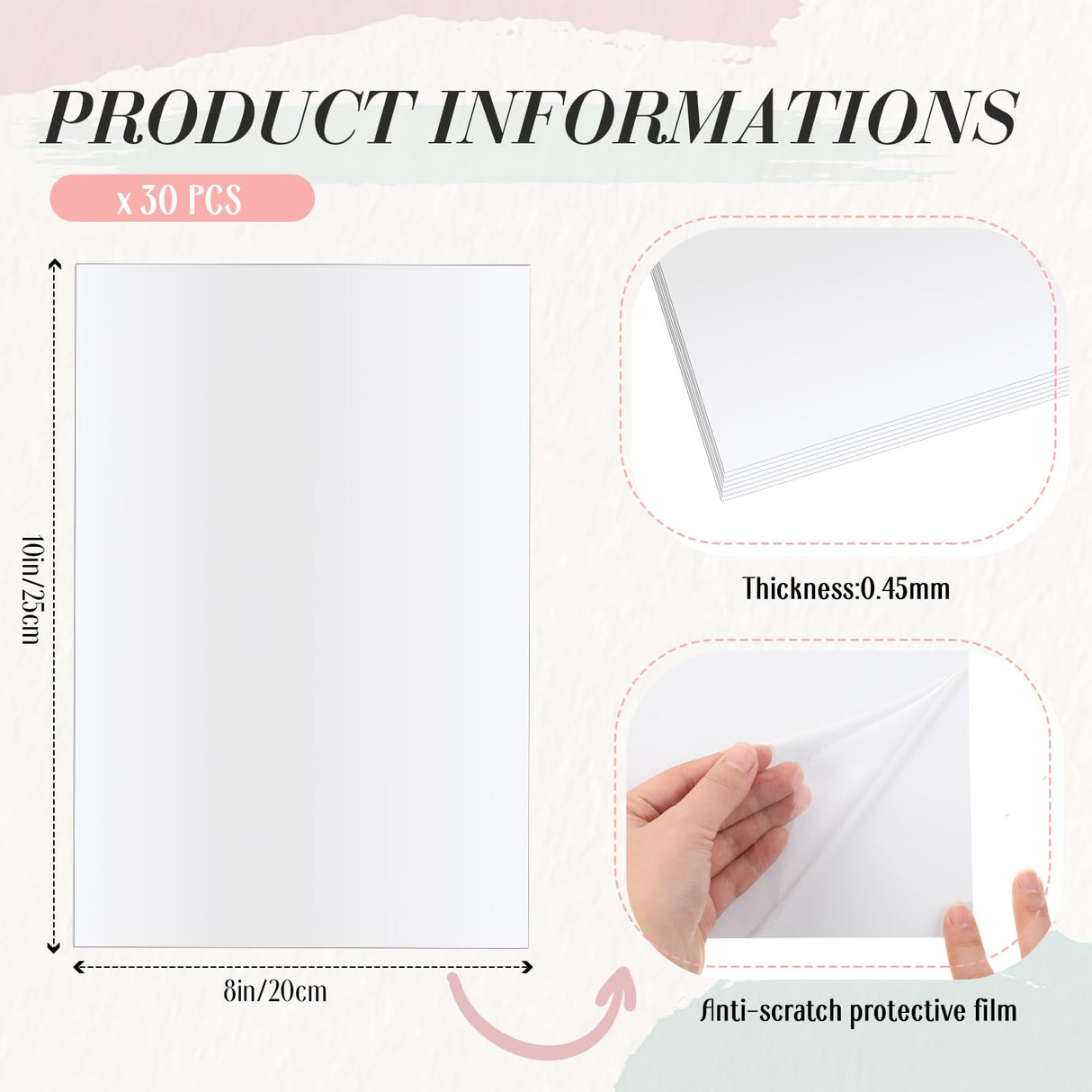 Therwen 30 Pcs Sublimation Metal Blanks Sublimation Sign Blanks Sublimation Blanks Aluminum Sheet Photo Blanks White Sublimation Panel Wall Aluminum Plate for DIY Printing Wall Decor(8 x 10 Inch) Therwen