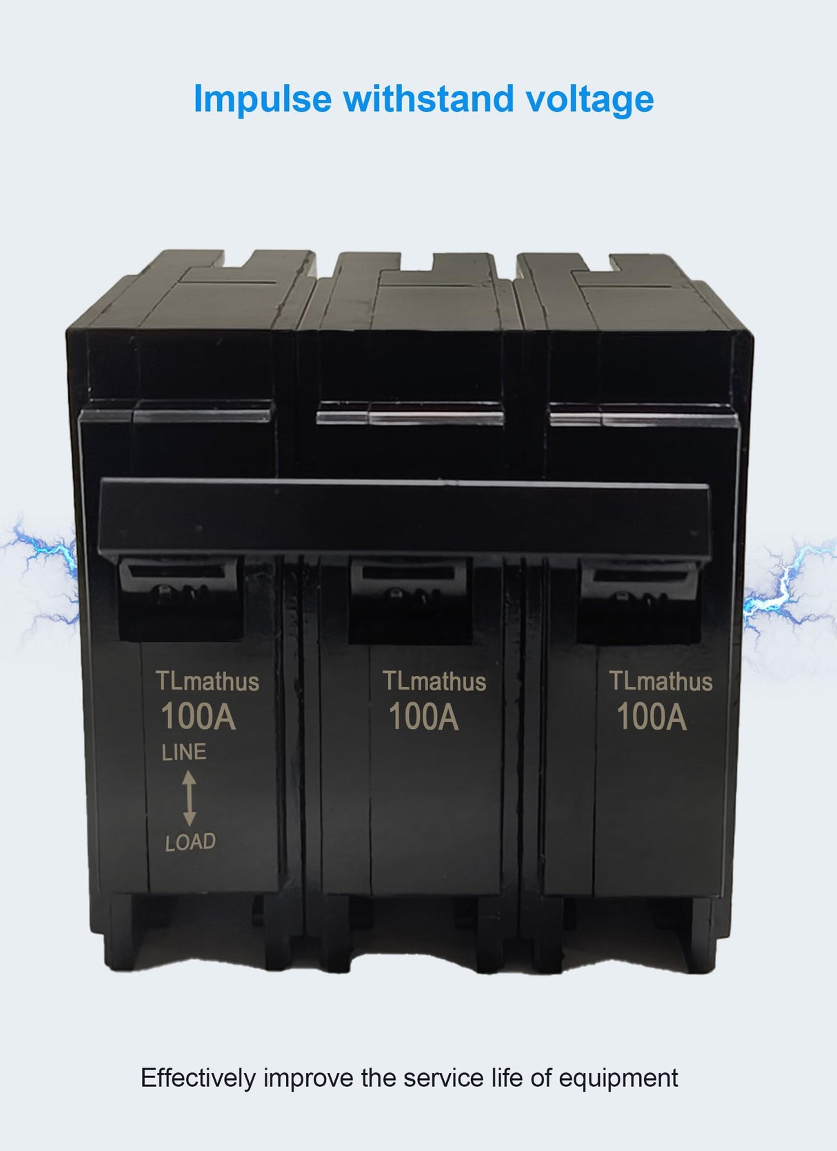 Q3100 100-Amp Three Pole Type QP Circuit Breaker Plug-in Mount Standard MCB Thermal Magnetic Protection, 10KA 120/240V, Compatible with Siemens PL and ES Series Load Centers(3P 100A) TLmathus