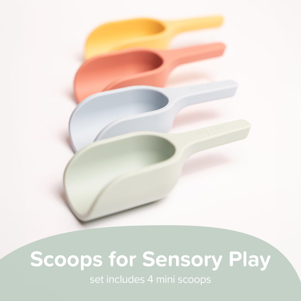 Inspire My Play - 4 x Mini Silicone Scoops - Perfect for Sensory PlayTray - Sensory Bin Accessories - Special Education Classroom Supplies - Montessori Education Toys - Multi-Purpose Shovel Inspire My Play