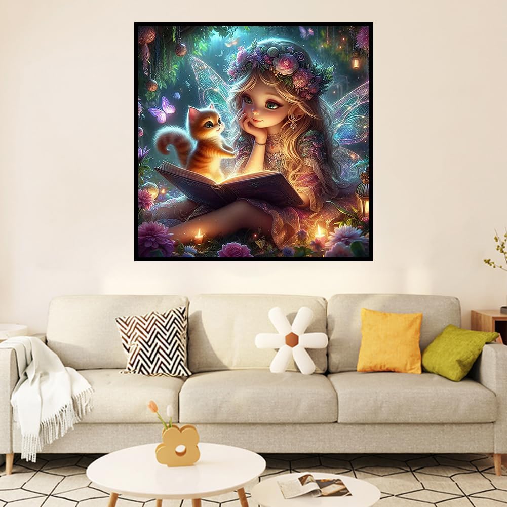 Ekuxom Fairy Diamond Art Kits for Adults-5D Diamond Painting Kits for Adults-DIY Crystal Rhinestones Diamond Painting for Wall Home Decor 14x14inch Ekuxom