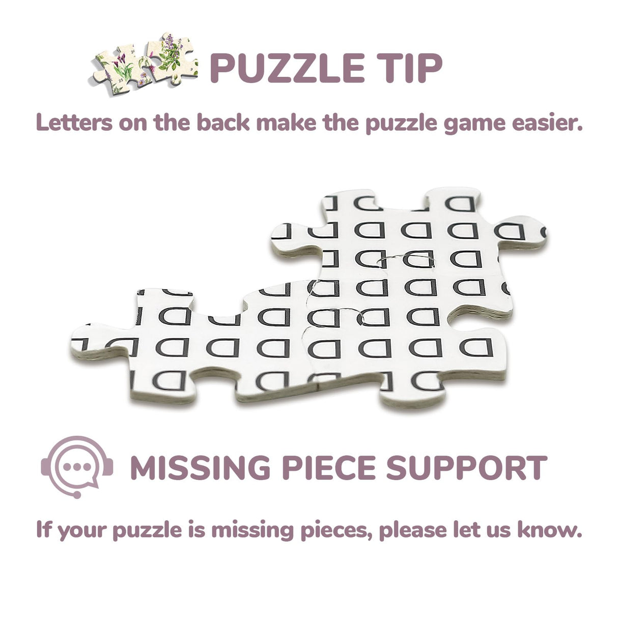 Vintage Purple Flower Puzzle for Adults, Botanical Purple Flower Plant Puzzles 1000 Pieces, Nature Garden Floral Jigsaw Puzzle BBOLDIN