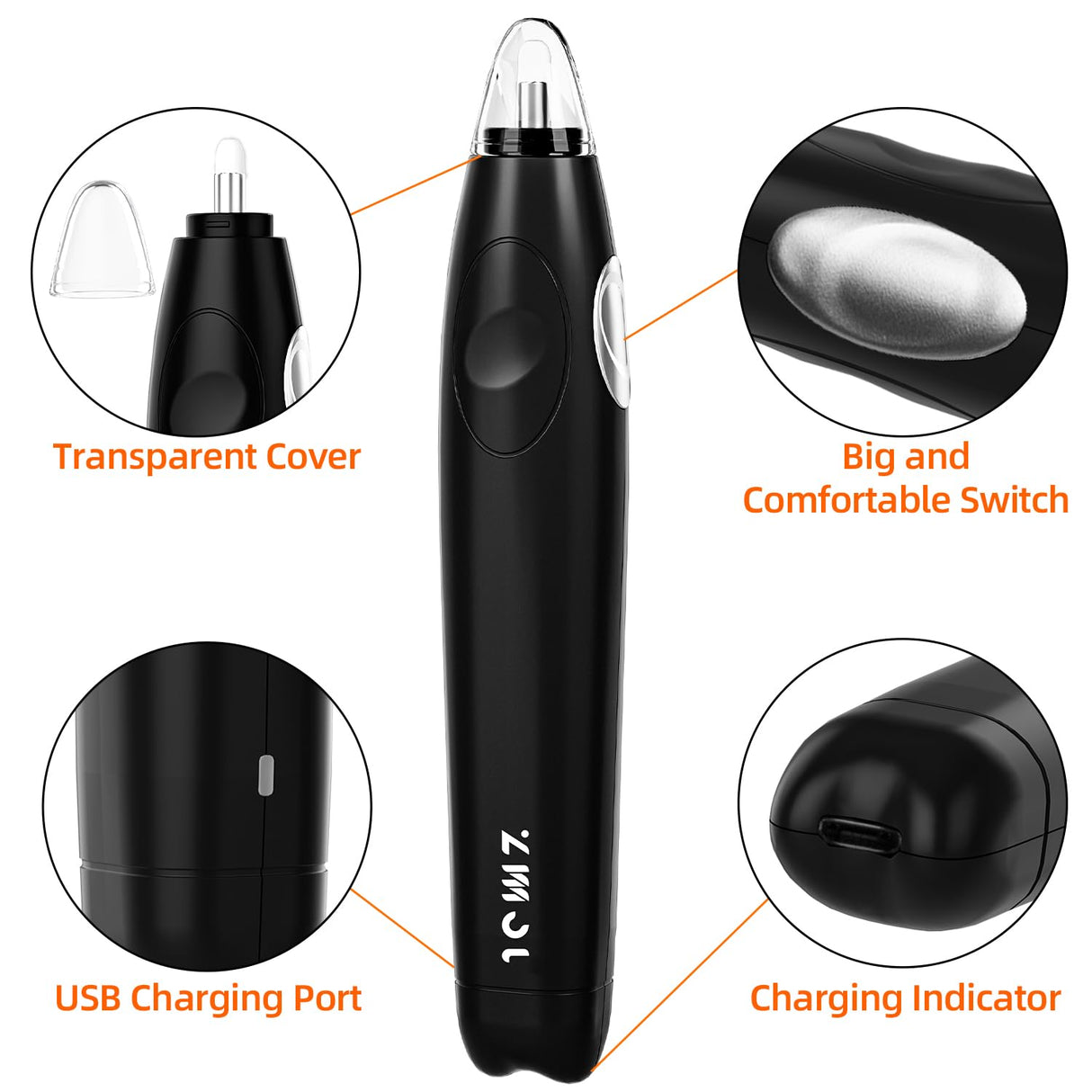 ZMOL Electric Eraser for Artists, Rechargeable Electric Eraser Kit, 140 Refills, Automatic Portable Eraser for Precise Drawing, Rechargeable Operated Pencil Eraser for Sketch Pencil, Crafts (Black) Zmol