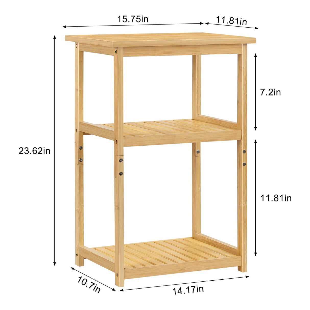 smusei Side Table Set of 2 End Tables Living Room for Small Spaces Farmhouse Bedside Table for Bedroom Guest Room Office, Bamboo smusei