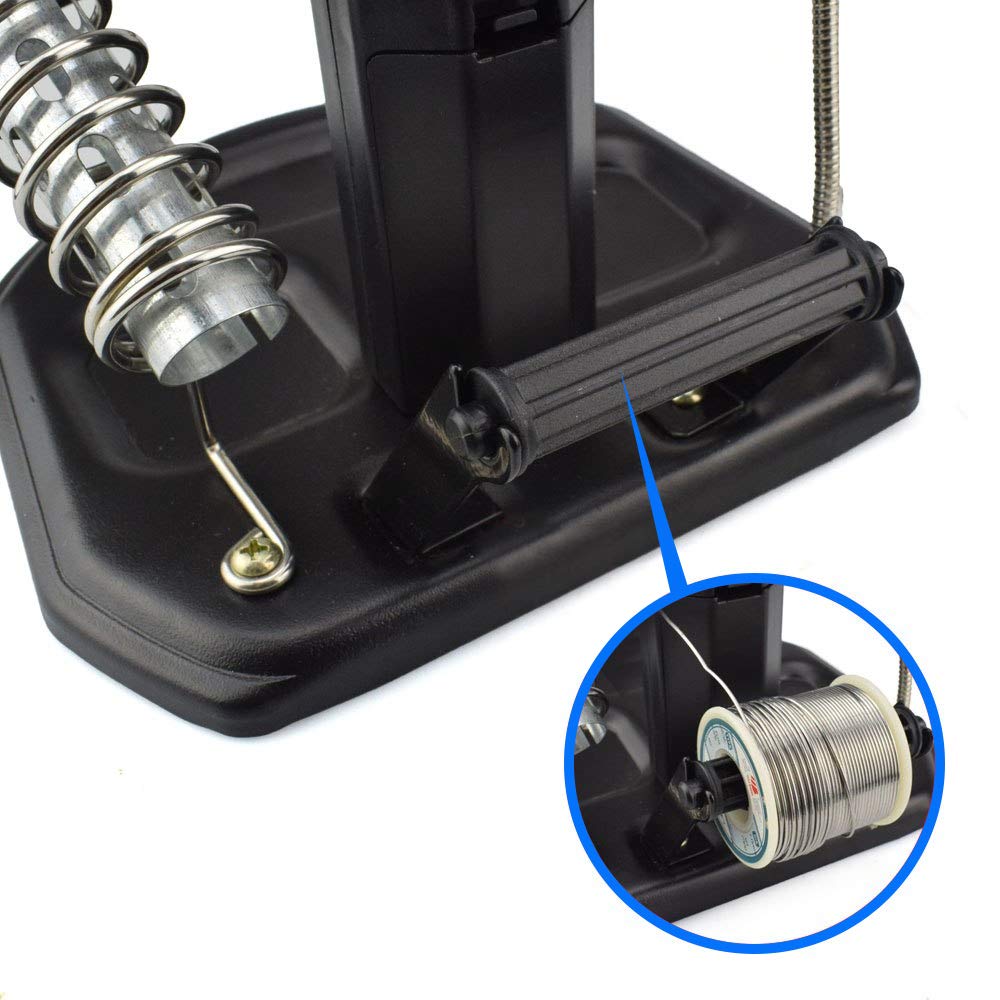 MMOBIEL LED Light Helping Hand Magnifier Station for Soldering, Assembly, Repair,Modeling, Hobbies and Crafts - 2.5X /4X LED Light - Hands-Free Magnifying Glass Stand - Incl. Clamp and Alligator Clips MMOBIEL