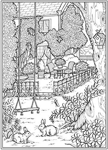 Creative Haven Country Gardens Coloring Book (Adult Coloring Books: In The Country) Dover Publications