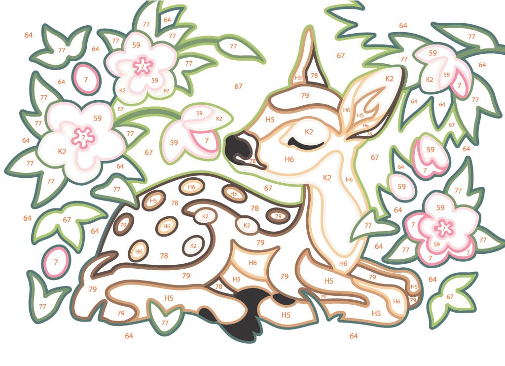 Ravensburger Floral Fawn Paint by Numbers Kit for Kids - 20178 - Painting Arts and Crafts for Ages 7 and Up Ravensburger