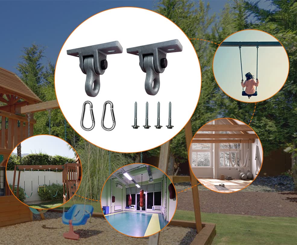 ABUSA Heavy Duty Black Swing Hangers Screws Bolts Included Over 5000 lb Capacity Playground Porch Yoga Seat Trapeze Wooden Sets Indoor Outdoor 2 Pack ABUSA