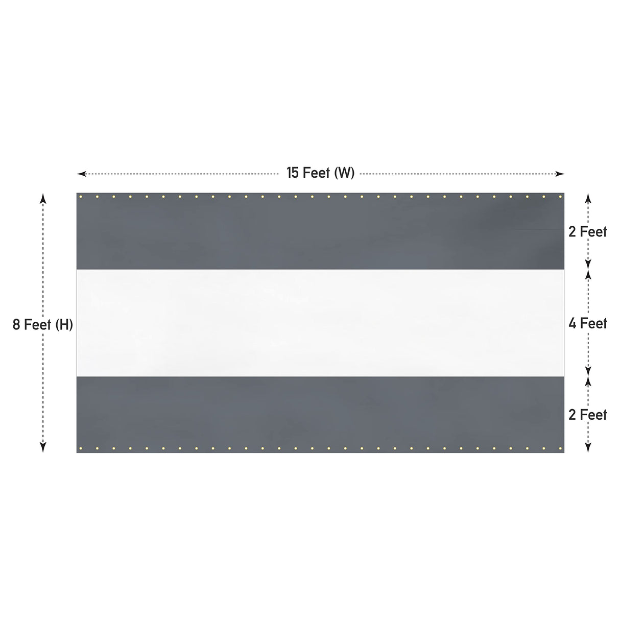 Covers & All Outdoor Clear Panel Curtain, 12 oz Vinyl Outdor Curtains for Patio, Waterproof & Weather Resistant Tarp with Brass Grommets for Pergola, Porch, Gazebos, Balcony (8' H x 15' W Feet, Gray) Covers & All