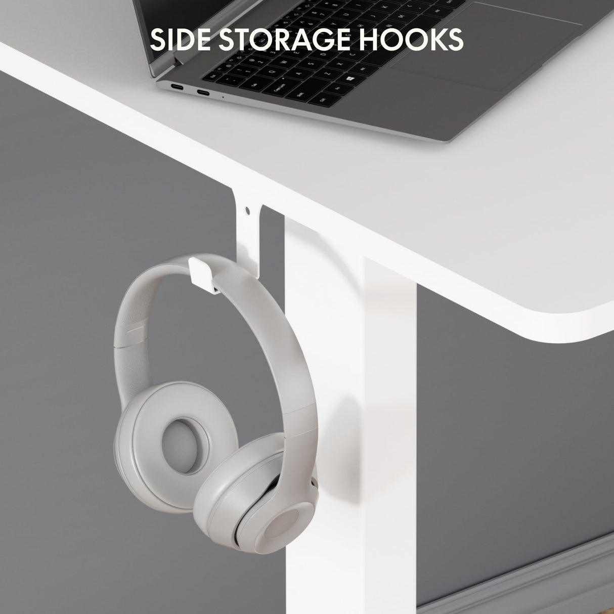 FLEXISPOT Electric Standing Desk 48 x 24 Inch Adjustable Height Desk Home Office Computer Workstation Sit Stand Desk, White Top + White Frame FLEXISPOT