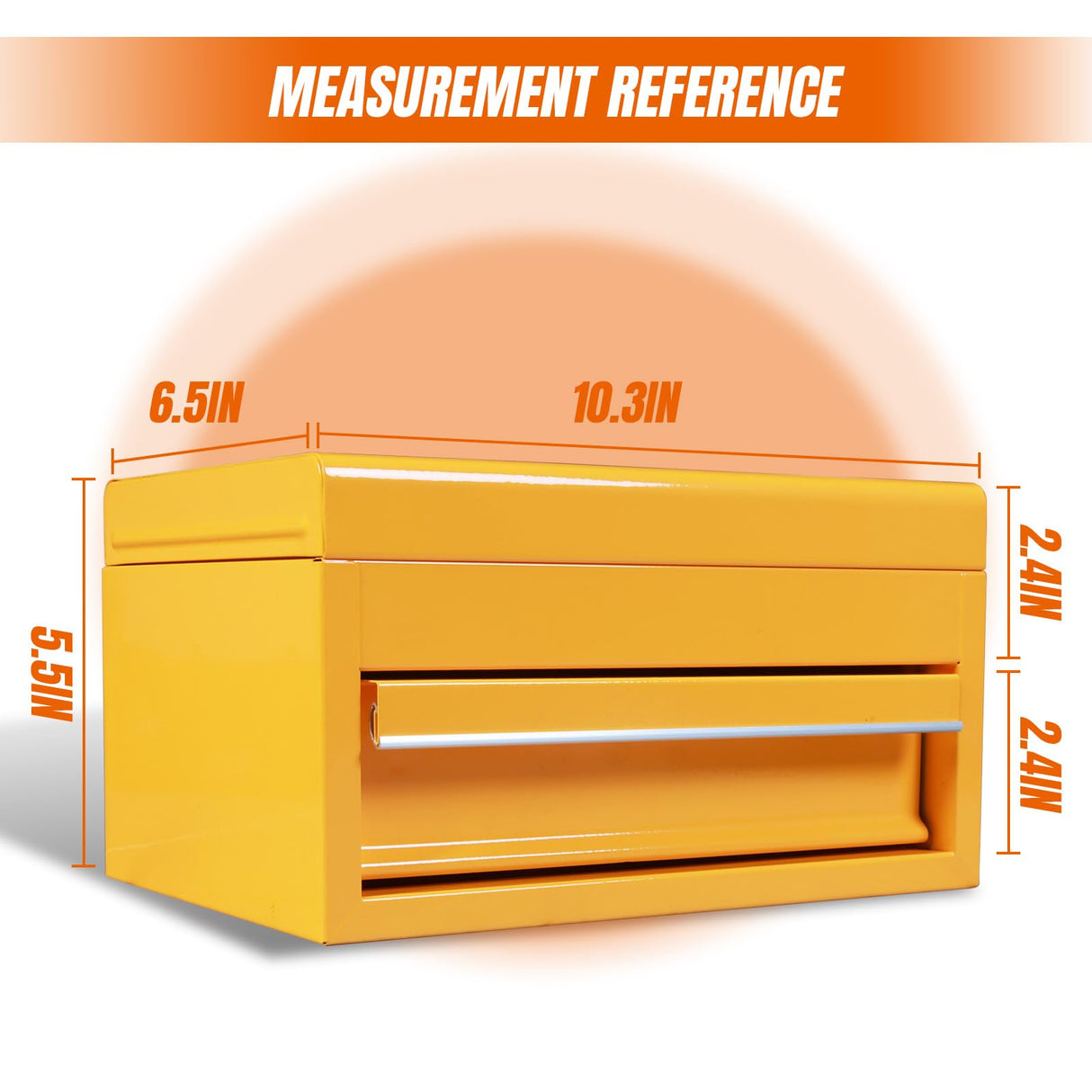 Torin APBT701YB 10" Mini Portable Steel Tool Box with Drawer for Home, Garage or Workbench, Yellow Torin
