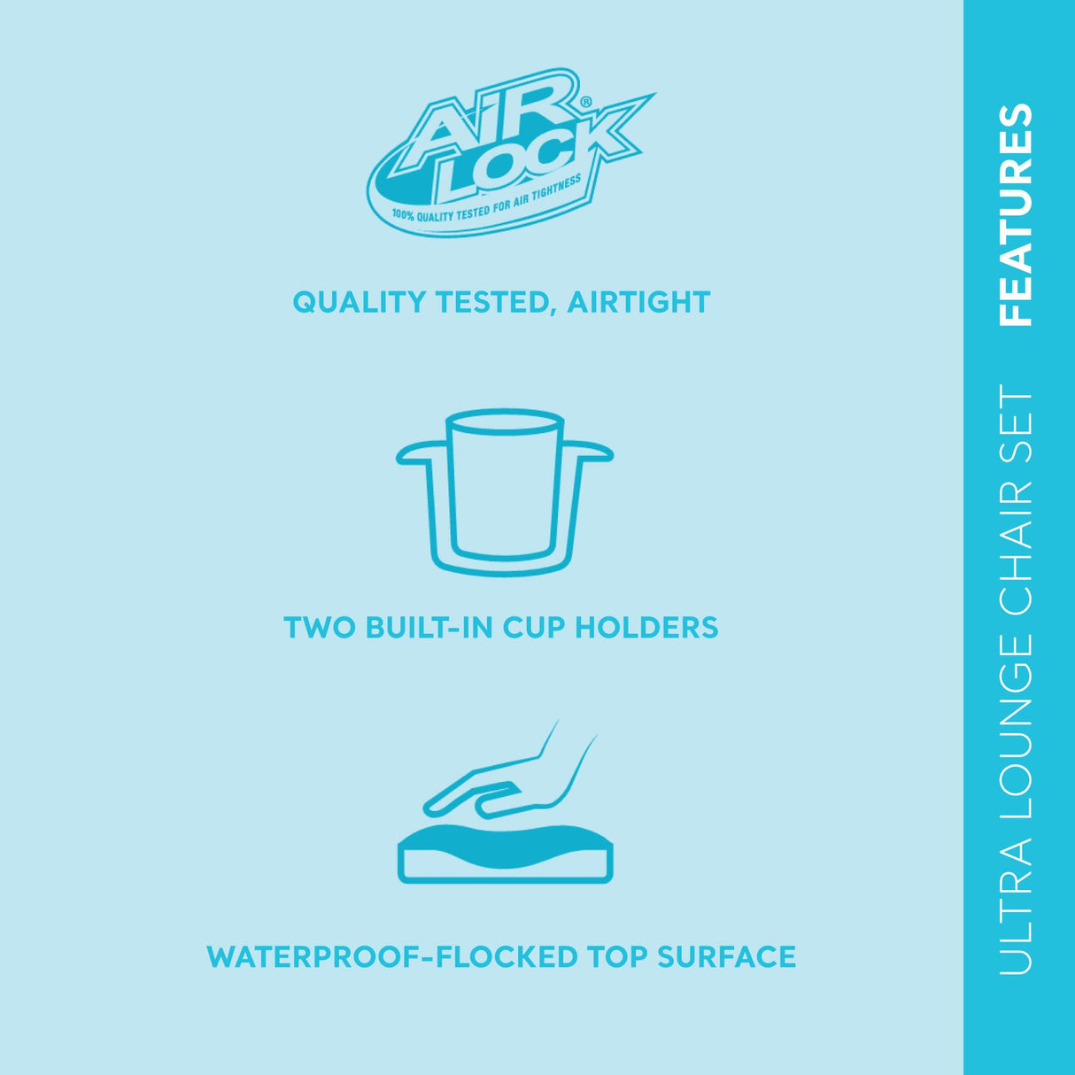 Intex Inflatable Ultra Lounge Chair With Cup Holder And Ottoman Set (2 Pack) Intex