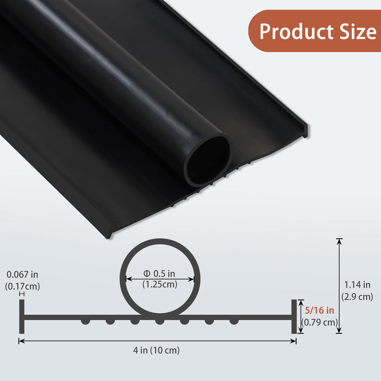 Gaahing Garage Door Bottom Seal Strip, 16.4ft Replacement Weather Stripping, Impact Buffer Sealing Weatherstrip, Fits 5/16" T-End Double Track Gaahing
