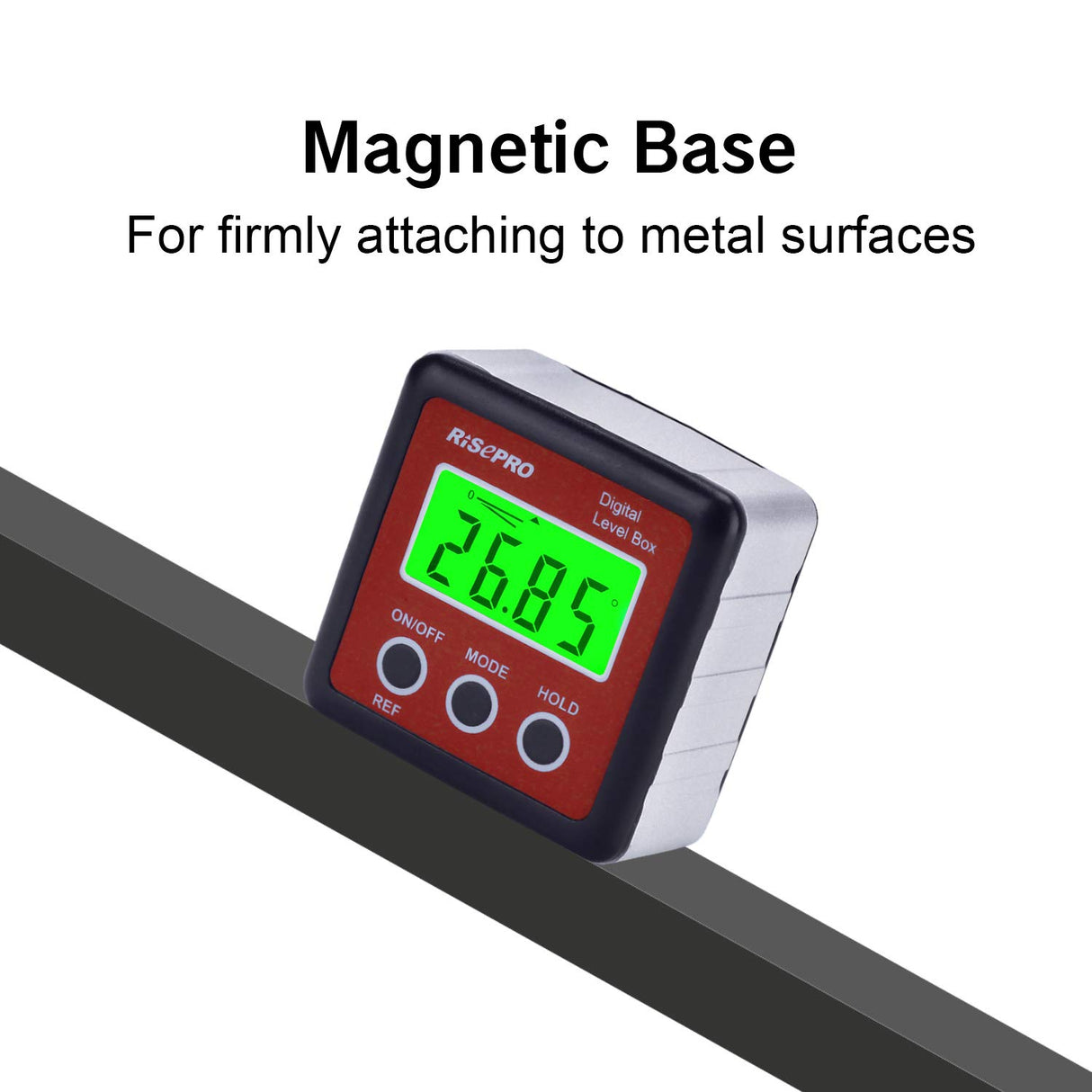 RISEPRO Digital Level Box Angle Gauge Protractor Inclinometer Bevel Box with Magnet Base & Large LCD Backlight, Calculating for Carpentry, Building, Masonry, Automobile RISEPRO