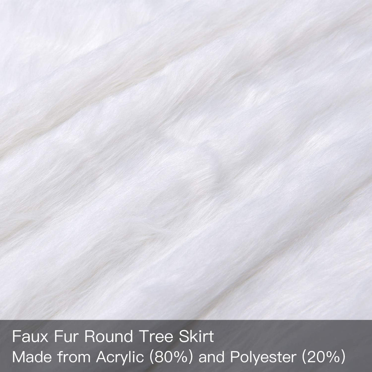 YEAHOME Christmas Tree Skirt, 48 Inch White Soft Faux Fur Tree Skirts Plush Christmas Decorations, White Ornaments Christmas Tree Skirts Xmas Decorations Indoor Holiday Party Decor YEAHOME