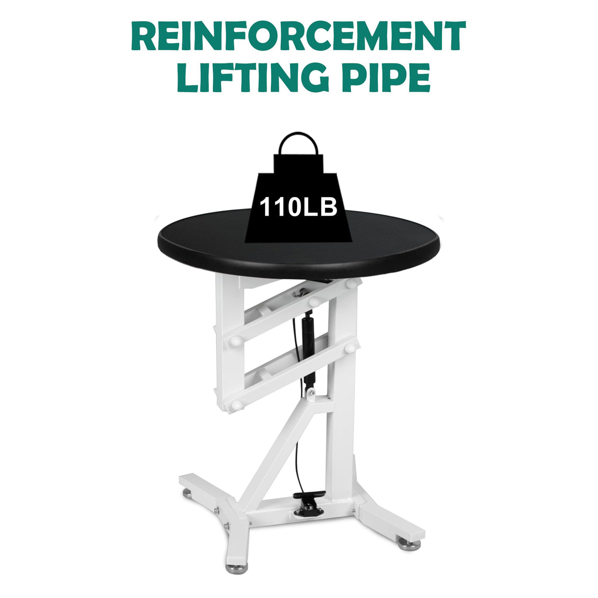 DiDiBirDi 23'' Pet Grooming Table,Pneumatic Lift Dog Grooming Table,Anti-Skid Rubber Circular Rotatable Desktop,Adjustable Overhead Arm, Maximum Capacity Up to 100lbs,Pet Grooming Table for Home DiDiBirDi