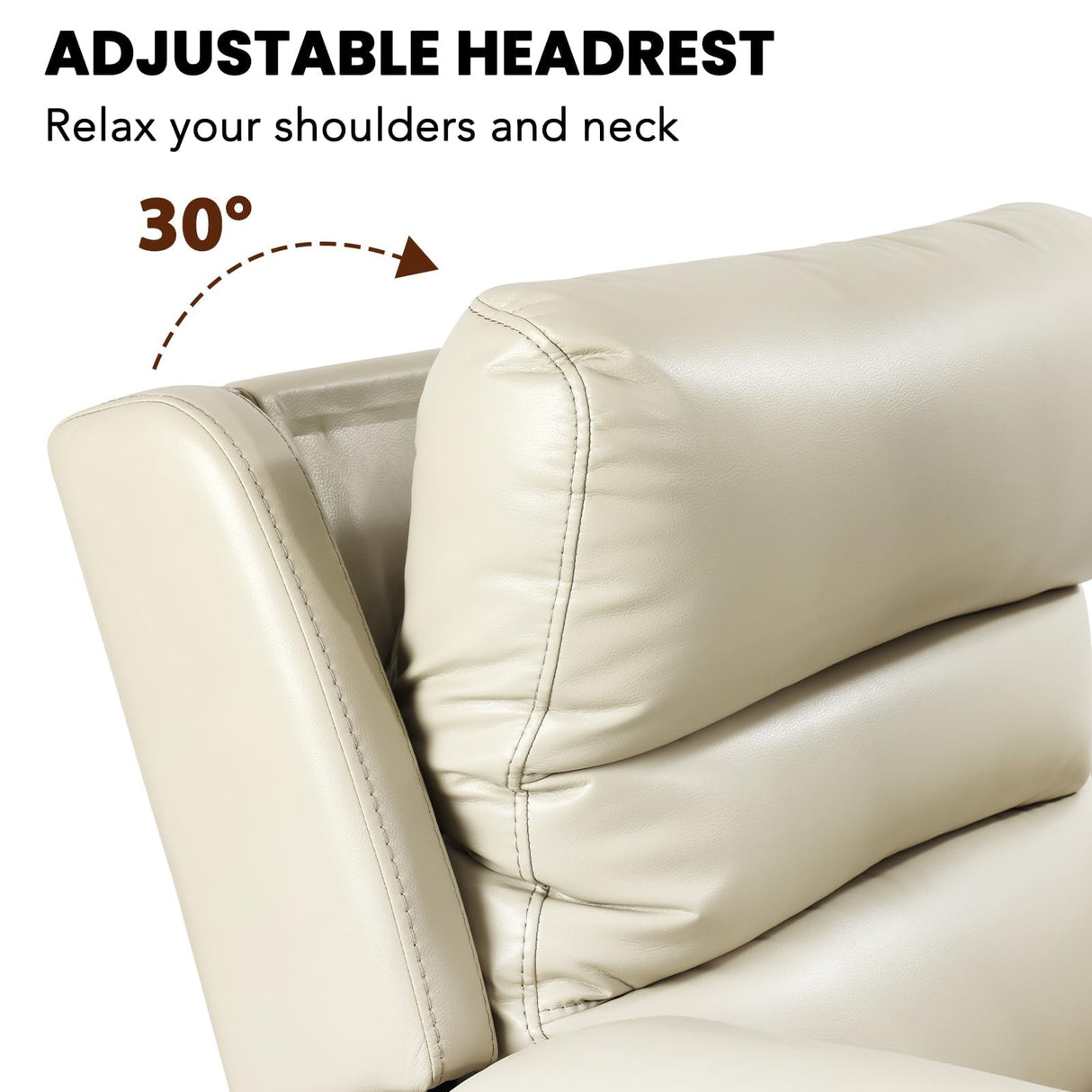 EONIX Real Zero Clearance Wall Hugger Recliners, Power RV Recliner Chairs for Small Spaces, Dual Motor Home Theater Recliners with Massage and Heat, SXXY003992, Cream White EONIX