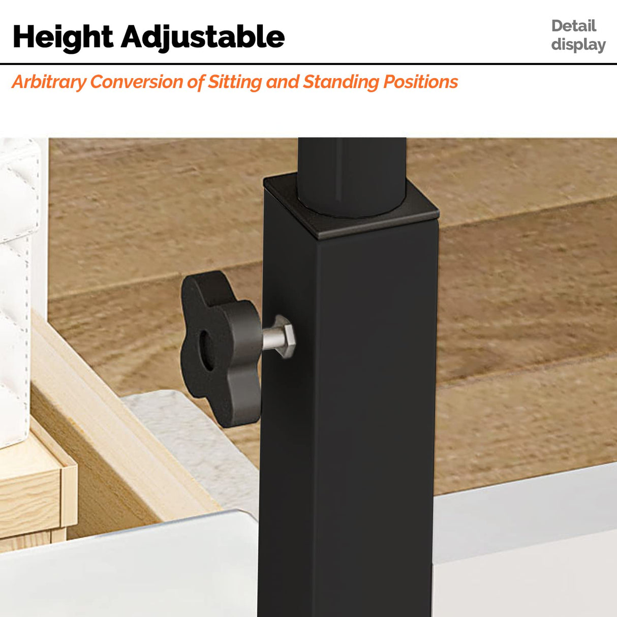 AIZ Double Table Mobile Standing Desk, Adjustable Computer Desk with Rolling Wheels, Portable Laptop Table for Standing or Sitting, Home Office Computer Workstation for Adults or Children AIZ