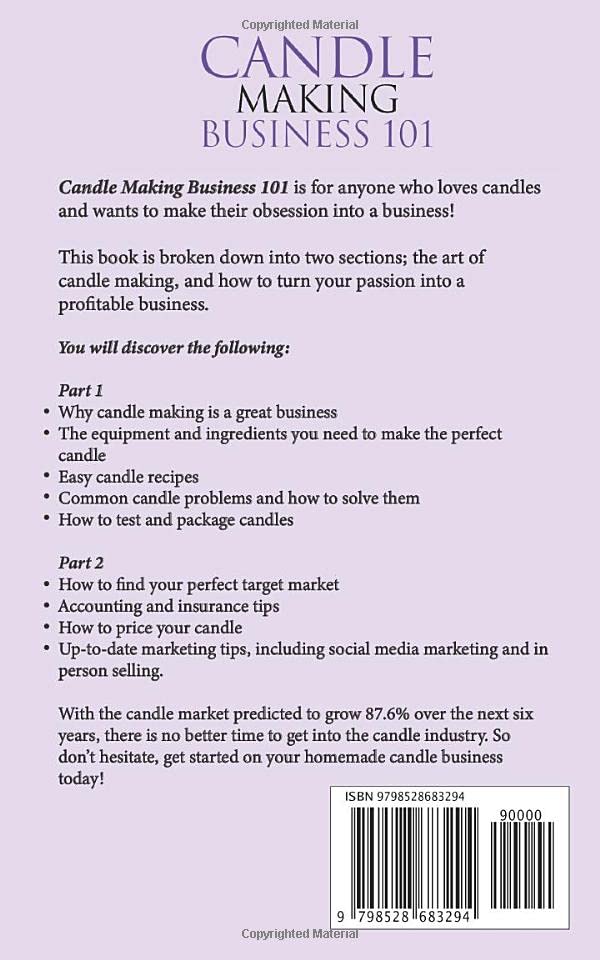 Candle Making Business 101: The Simple 8 Step Beginner's Guide to Start, Run, and Grow a Profitable Home-Based Candle Business. From Candle Making to Marketing to Launch in as little as 30 Days. WoodArtSupply